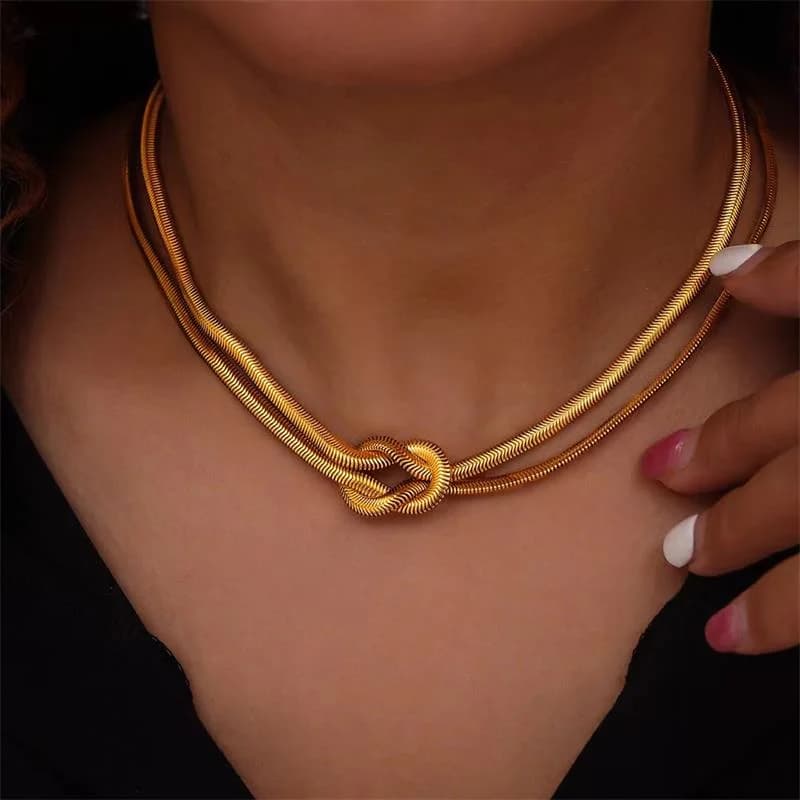 שרשרת קשרים, מצופה זהב 18K
